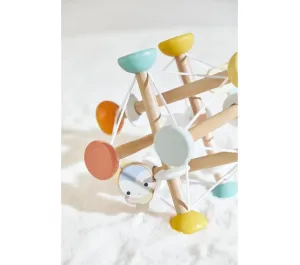 PALLA SENSORIALE IN LEGNO CON ELASTICI