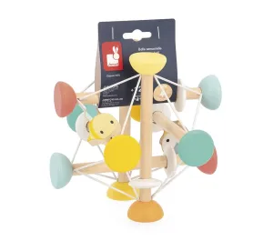 PALLA SENSORIALE IN LEGNO CON ELASTICI