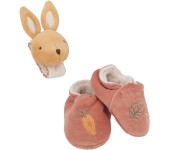 COFANETTO REGALO PANTOFOLINE E SONAGLINO - CONIGLIETTO