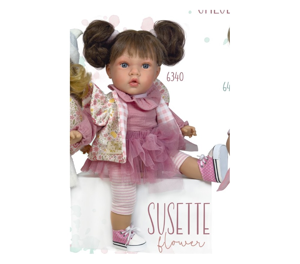 BAMBOLA SUSETTE FLOWER CASTANA 6340 - NINES D'ONIL