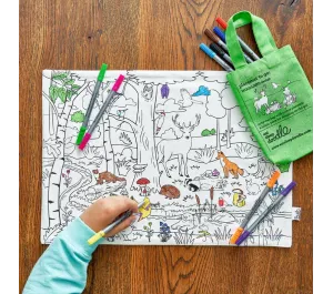 TOVAGLIETTA DA COLORARE RIUTILIZZABILE - BOSCO