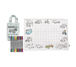 TOVAGLIETTA DA COLORARE RIUTILIZZABILE - VEICOLI