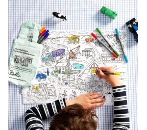 TOVAGLIETTA DA COLORARE RIUTILIZZABILE - VEICOLI