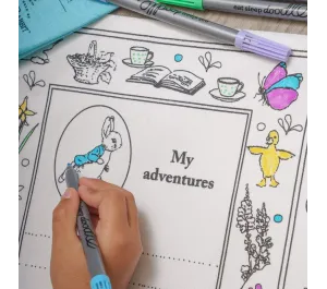 TOVAGLIETTA DA COLORARE RIUTILIZZABILE - PETER RABBIT
