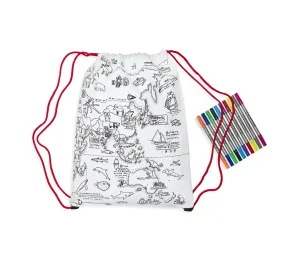 SACCA ZAINETTO DA COLORARE RIUTILIZZABILE - MONDO