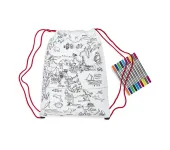 SACCA ZAINETTO DA COLORARE RIUTILIZZABILE - MONDO