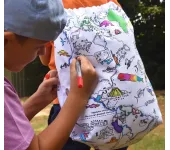 SACCA ZAINETTO DA COLORARE RIUTILIZZABILE - MONDO