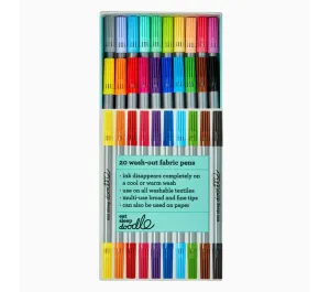 SET 20 PENNARELLI DOPPIA PUNTA LAVABILI PER TESSUTI E CARTA