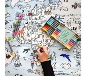 SET 20 PENNARELLI DOPPIA PUNTA LAVABILI PER TESSUTI E CARTA