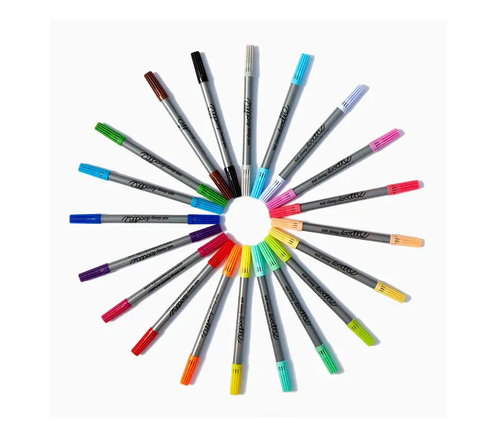 SET 20 PENNARELLI DOPPIA PUNTA LAVABILI PER TESSUTI E CARTA