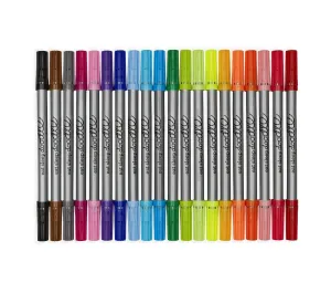 SET 20 PENNARELLI DOPPIA PUNTA LAVABILI PER TESSUTI E CARTA