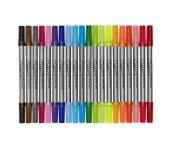 SET 20 PENNARELLI DOPPIA PUNTA LAVABILI PER TESSUTI E CARTA