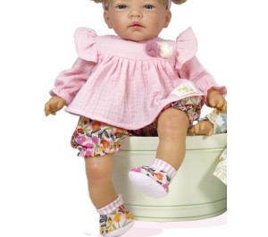 VESTITO PER BAMBOLA 45 CM - SET VESTITO E PANTALONCINI FIORI