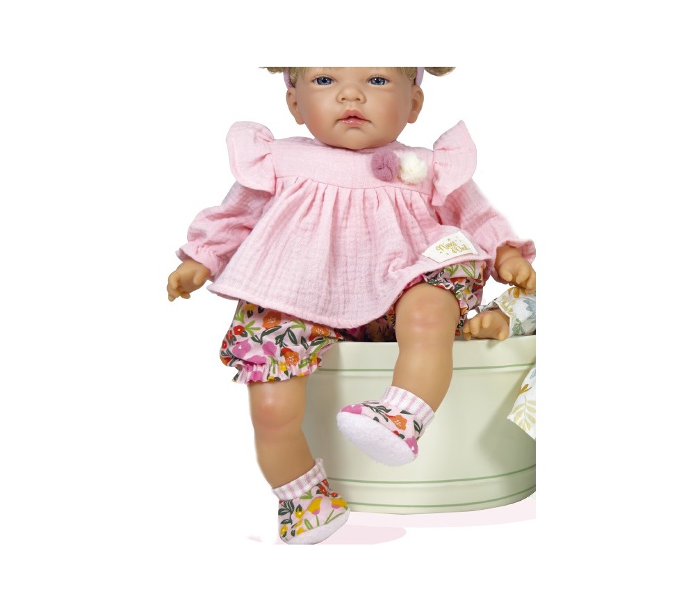 VESTITO PER BAMBOLA 45 CM - SET VESTITO E PANTALONCINI FIORI