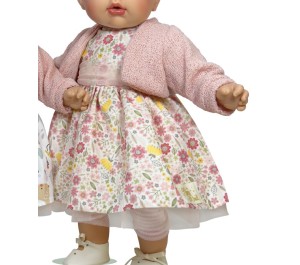 VESTITO PER BAMBOLA 45 CM - VESTITO FIORI CON GOLFINO