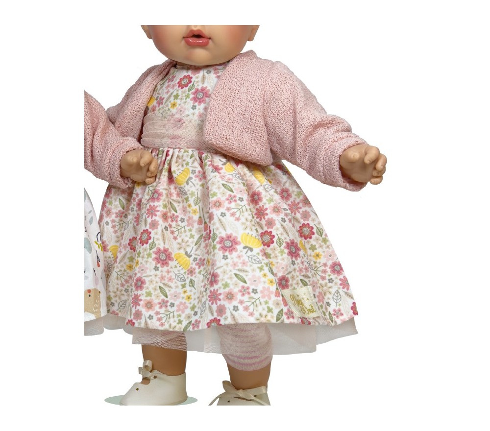 VESTITO PER BAMBOLA 45 CM - VESTITO FIORI CON GOLFINO