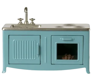 MICRO - CUCINA PER TOPINI IN METALLO BLU