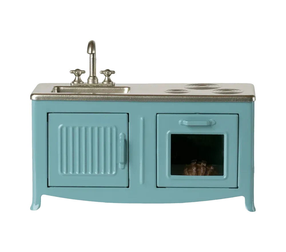 MICRO - CUCINA PER TOPINI IN METALLO BLU