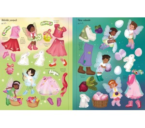 LIBRO CON ADESIVI - VESTO LE BAMBOLINE - LA FESTA DI PASQUA