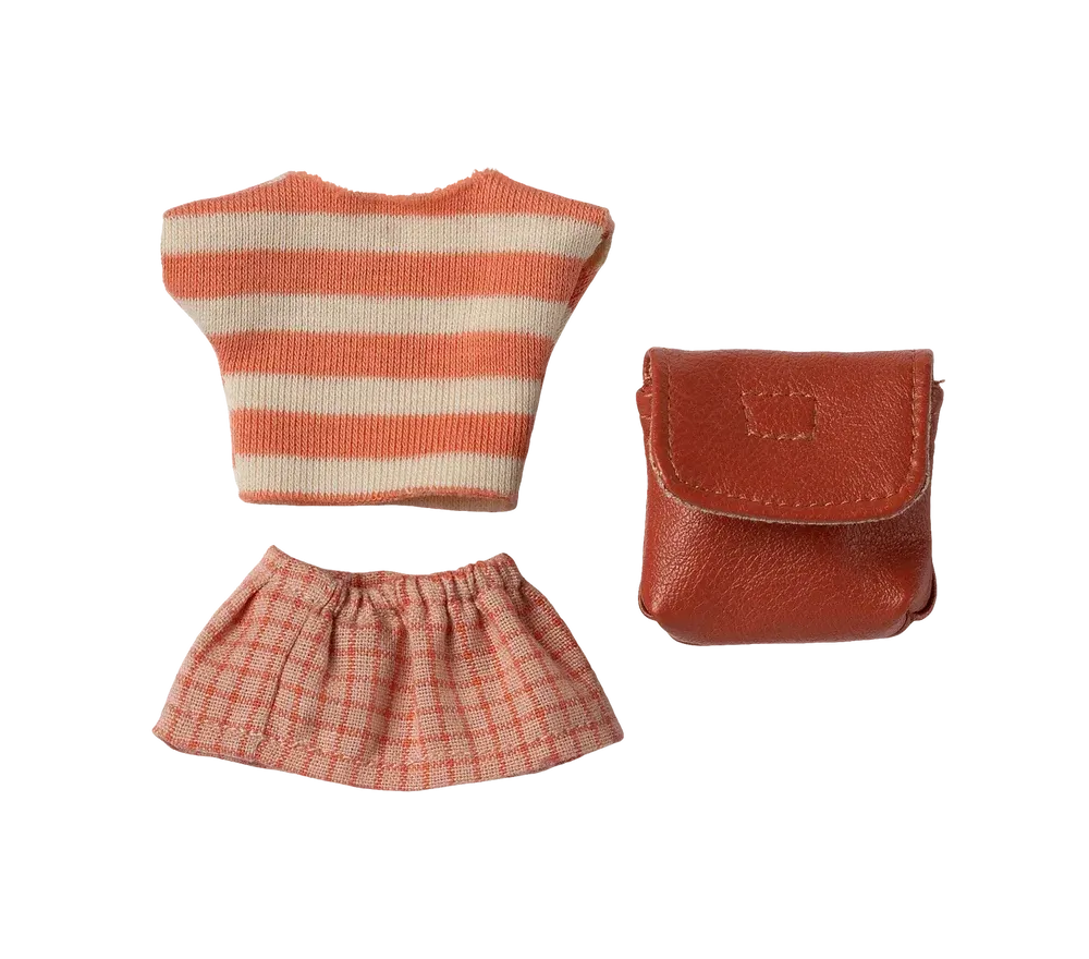 MICRO - TOPINI - VESTITI E ZAINETTO BIG SISTER CORALLO