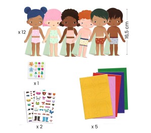 PERSONAGGI CON VESTITI ADESIVI IN FELTRO - SOFT DRESS-UP