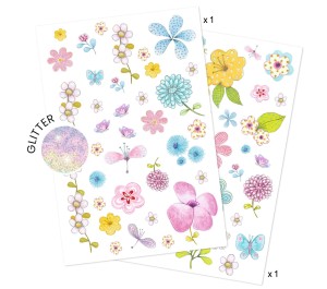 TATUAGGI PER BAMBINI - FIORI SCINTILLANTI
