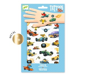 TATUAGGI PER BAMBINI - BOLIDI METALLIZZATI