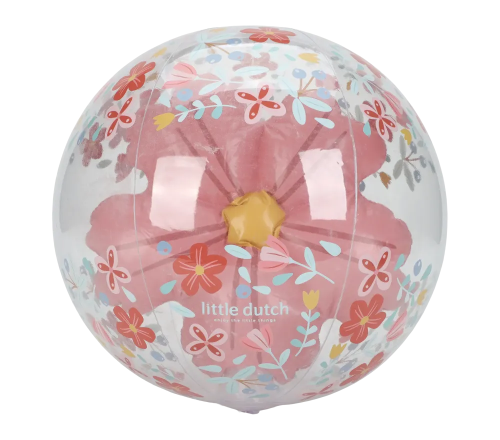 PALLA GONFIABILE CON FIORE TRIDIMENSIONALE - PINK FLOWERS