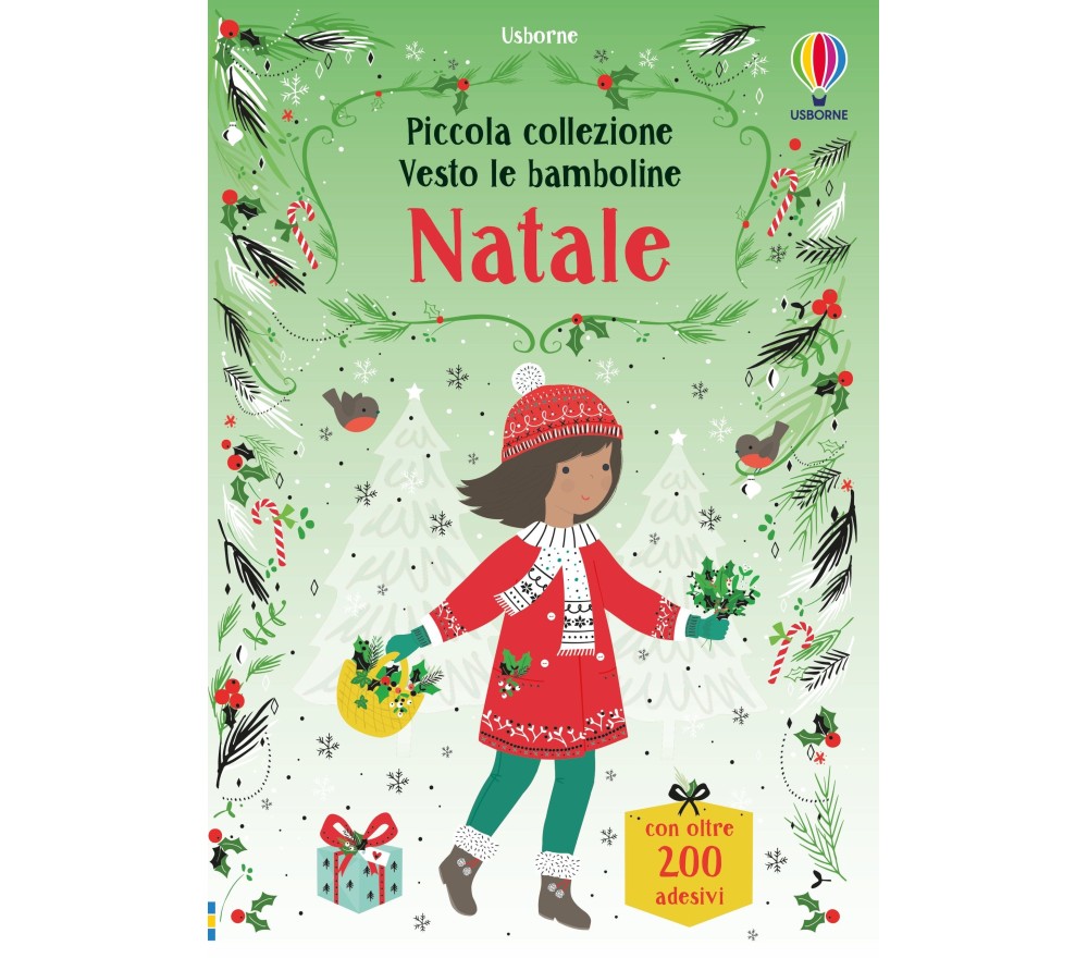 PICCOLO LIBRO CON ADESIVI - VESTO LE BAMBOLINE - NATALE