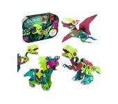 COSTRUZIONI MAGNETICHE CLIXO - DINOSAURI - 22 PEZZI