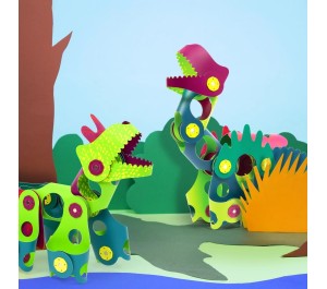 COSTRUZIONI MAGNETICHE CLIXO - DINOSAURI - 22 PEZZI