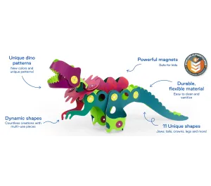 COSTRUZIONI MAGNETICHE CLIXO - DINOSAURI - 22 PEZZI
