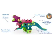COSTRUZIONI MAGNETICHE CLIXO - DINOSAURI - 22 PEZZI