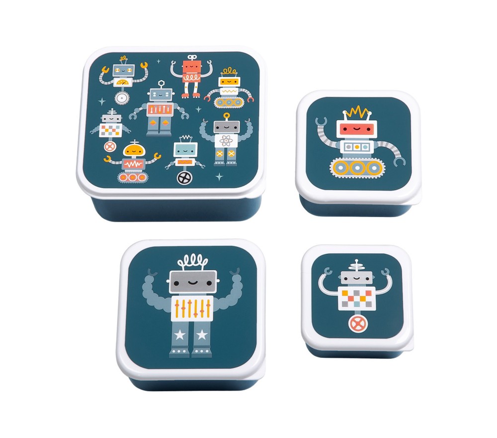SET 4 SCATOLE PORTAPRANZO E PORTAMERENDA - ROBOT