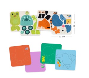 SET CREATIVO COLLAGE CON FELTRO - ANIMALI DOLCI