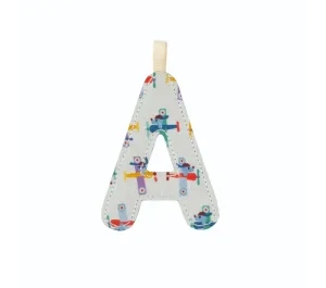 LETTERA "A" IN STOFFA DA APPENDERE - FOSFORESCENTE BLU