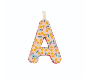 LETTERA "A" IN STOFFA DA APPENDERE - FOSFORESCENTE ROSA