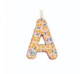 LETTERA "A" IN STOFFA DA APPENDERE - FOSFORESCENTE ROSA