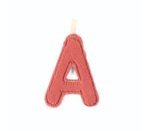 LETTERA "A" IN STOFFA DA APPENDERE - FOSFORESCENTE ROSA