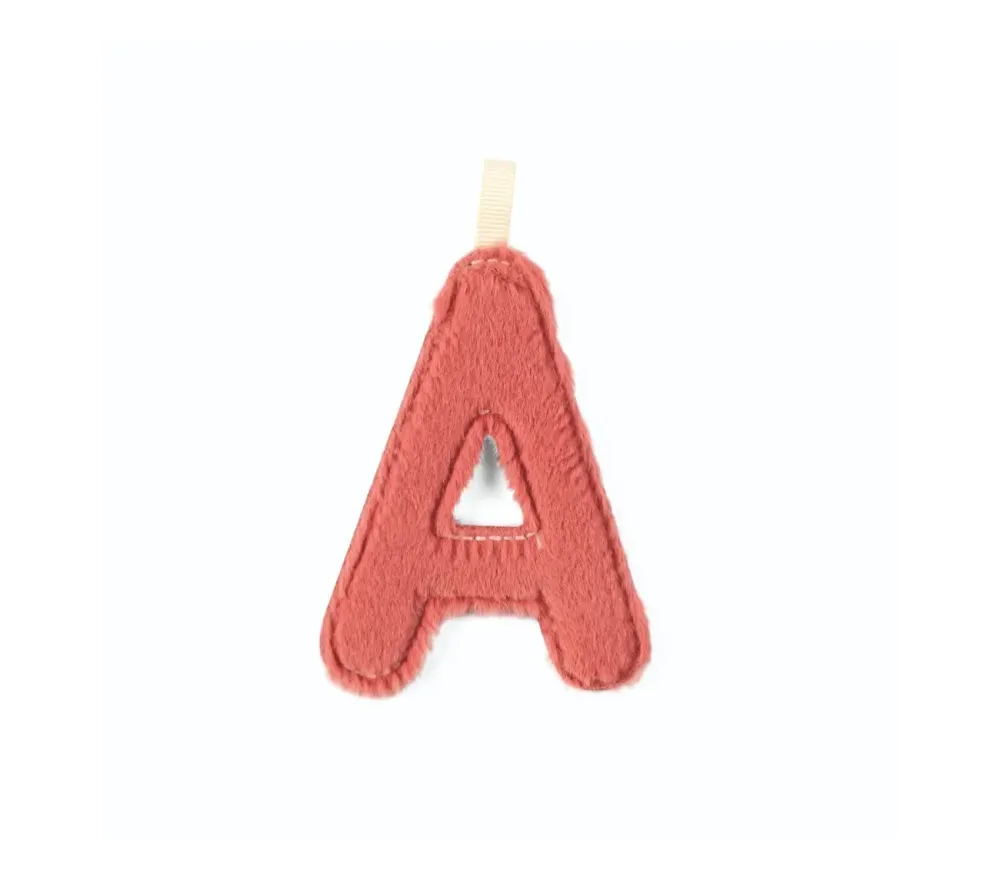 LETTERA "A" IN STOFFA DA APPENDERE - FOSFORESCENTE ROSA