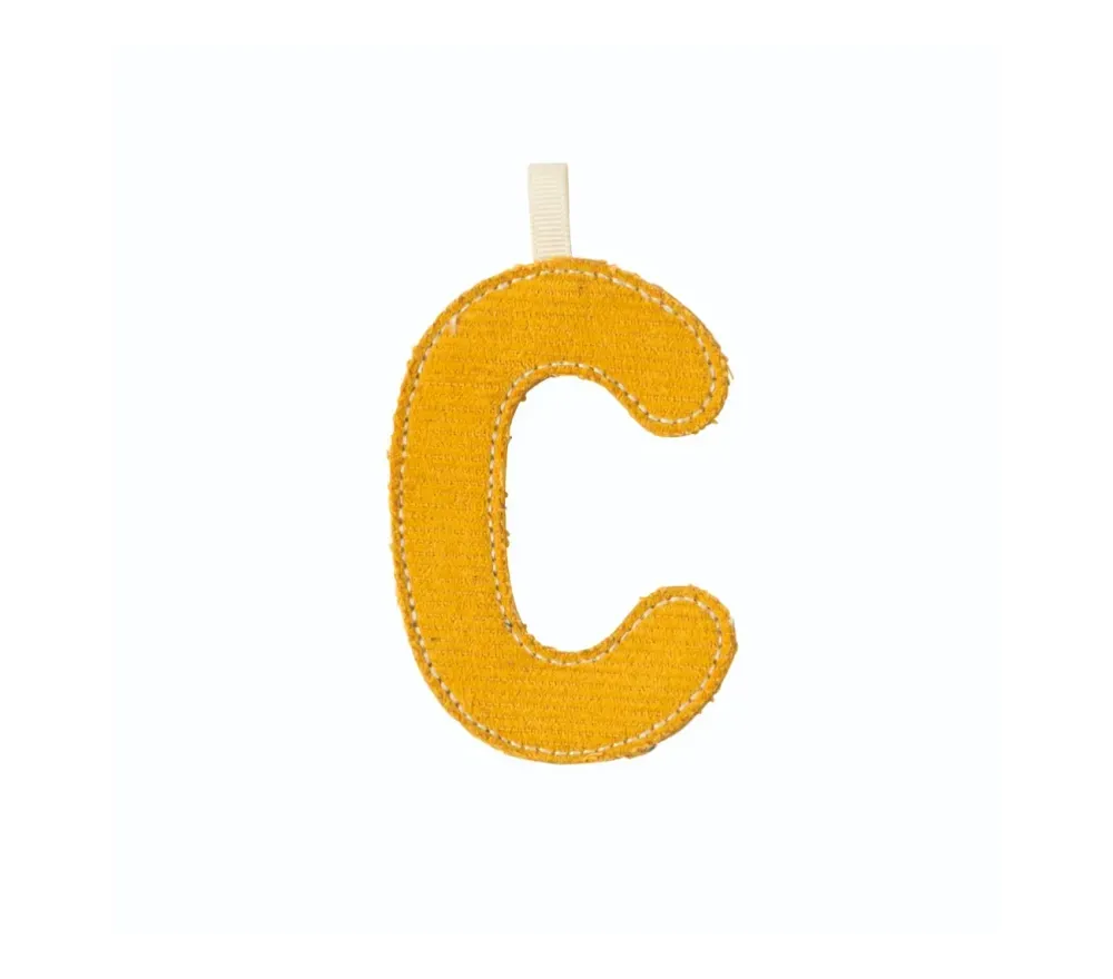 LETTERA "C" IN STOFFA DA APPENDERE - FOSFORESCENTE