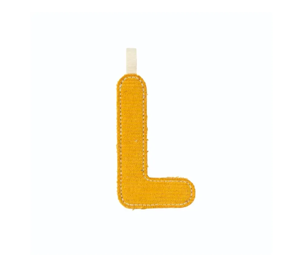 LETTERA "L" IN STOFFA DA APPENDERE - FOSFORESCENTE