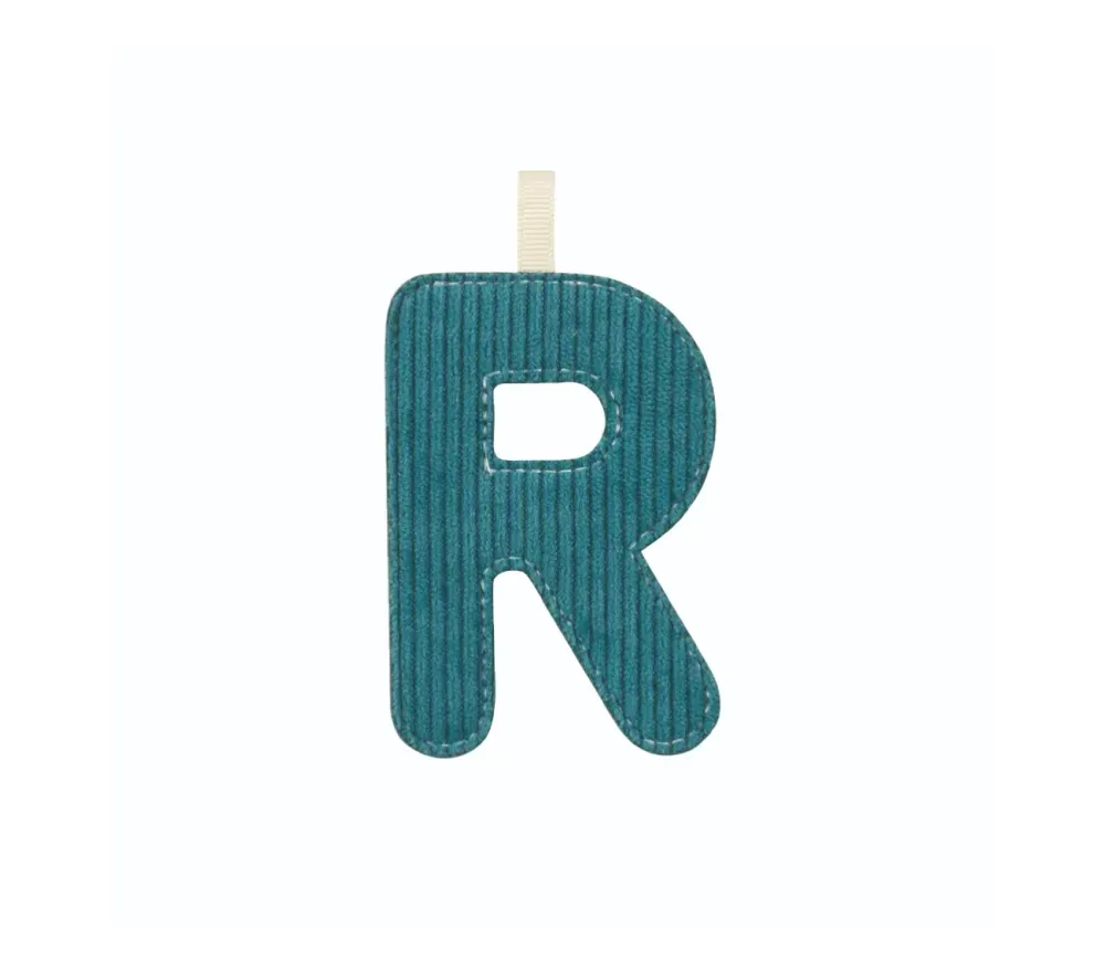 LETTERA "R" IN STOFFA DA APPENDERE - FOSFORESCENTE