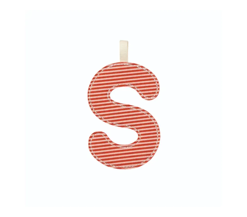 LETTERA "S" IN STOFFA DA APPENDERE - FOSFORESCENTE