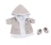VESTITO PER BAMBOLA 45 CM - ABITO BEIGE E GIACCA FELPA ALINA