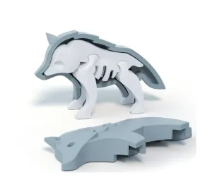 HALF TOYS - ANIMALE MAGNETICO E PUZZLE 3D - LUPO
