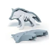 HALF TOYS - ANIMALE MAGNETICO E PUZZLE 3D - LUPO