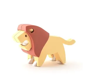 HALF TOYS - ANIMALE MAGNETICO E PUZZLE 3D - LEONE