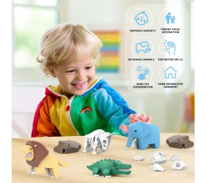 HALF TOYS - ANIMALE MAGNETICO E PUZZLE 3D - LEONE