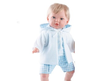 VESTITO PER BAMBOLA 45 CM - VICHY BLU
